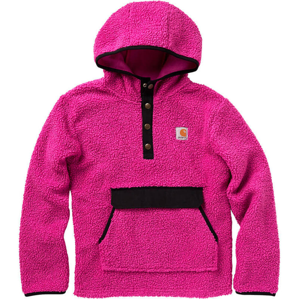 Carhartt Girls Pink Quarter Snap Pullover Hooded Sweatshirt XL 14
